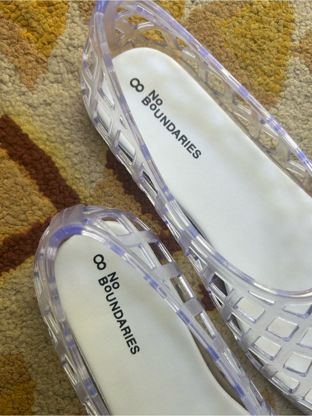 No Boundaries Clear Jelly Cage Ballet Flats Shoes Size 8 Y2K Festival Beach - Picture 5 of 11